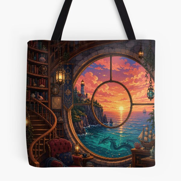 Item preview, Sunset Cartographer's Library and the Sea Dragon  designed and sold by Sketchlegacy.