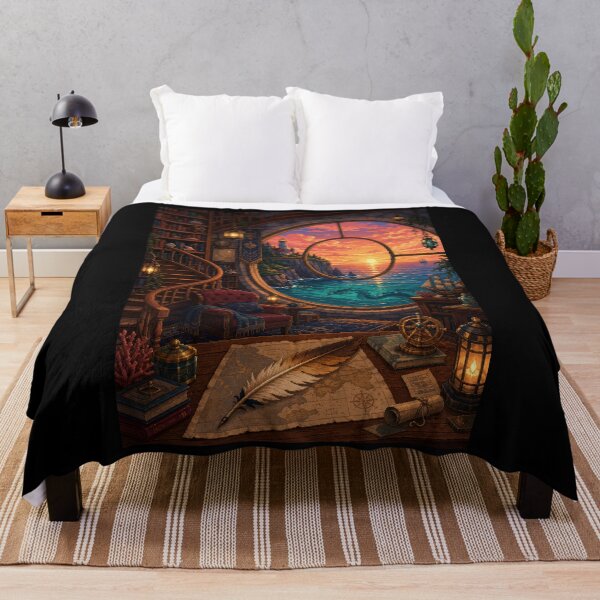 Item preview, Sunset Cartographer's Library and the Sea Dragon designed and sold by Sketchlegacy.