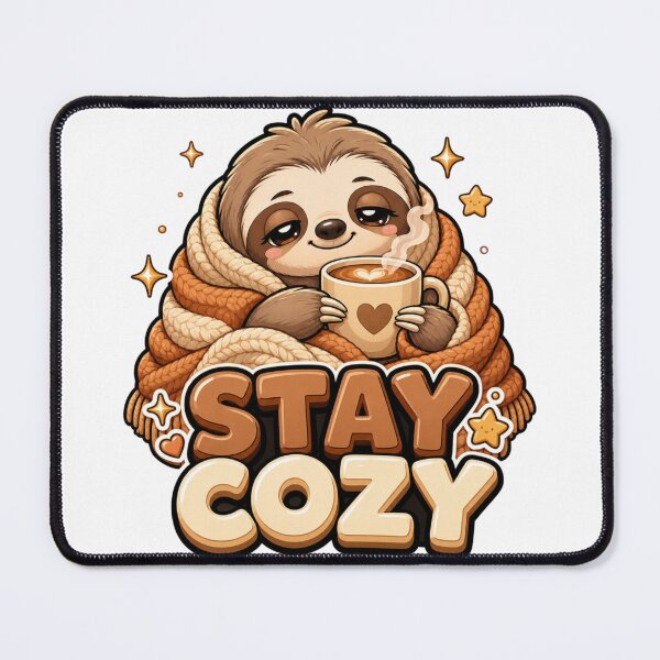 Item preview, Stay Cozy Sloth with Coffee Kawaii designed and sold by BoosterShop.