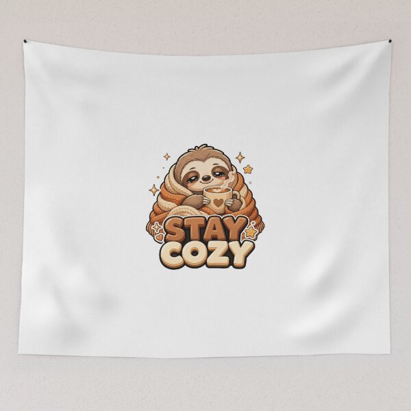Item preview, Stay Cozy Sloth with Coffee Kawaii designed and sold by BoosterShop.