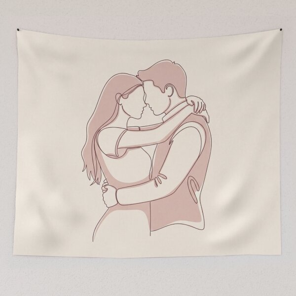 Item preview, Warm Embrace | Minimalist Couple Hug designed and sold by Denim Art Studio.