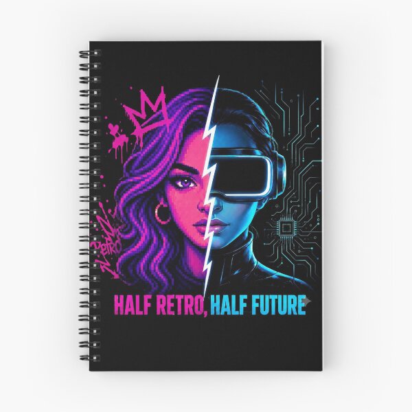 Item preview, Half Retro Half Future – Pixel Cyber Girl designed and sold by PixelBlob.