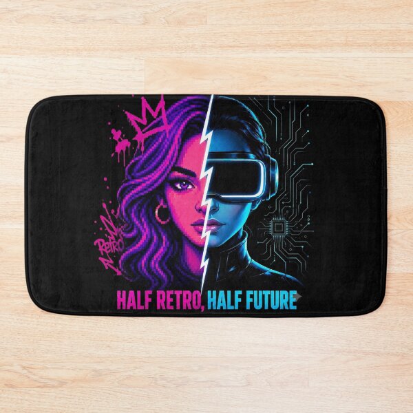 Item preview, Half Retro Half Future – Pixel Cyber Girl designed and sold by PixelBlob.