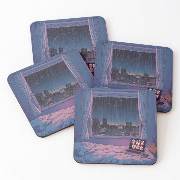 Item preview, Cozy Lofi Anime Rainy Night Graphic designed and sold by tokstoremx.