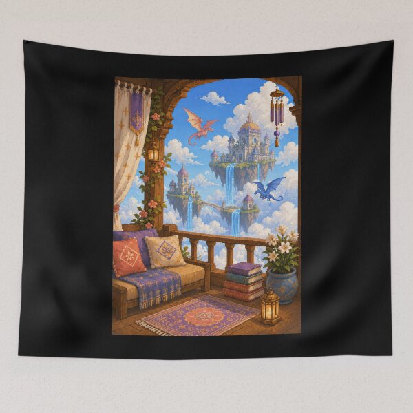 Item preview, Dragonwatch Balcony Over the Floating Kingdom  designed and sold by Sketchlegacy.