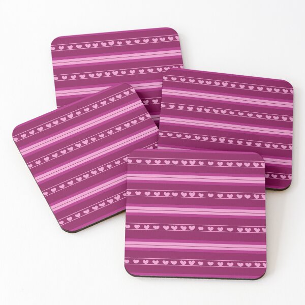 Item preview, Dark Pink & Pink Hearts in Stripes designed and sold by KSimpson838.