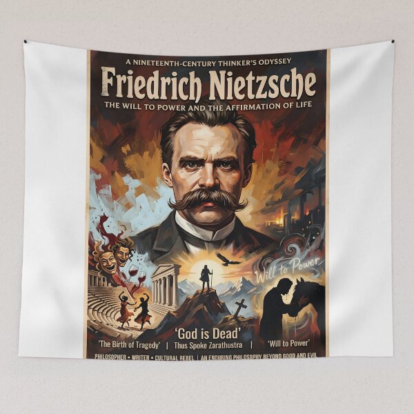 Item preview, Friedrich Nietzsche Philosophy Vintage Poster designed and sold by ARTROGAN.