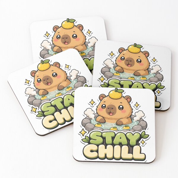 Item preview, Stay Chill Capybara at Onsen Kawaii designed and sold by BoosterShop.