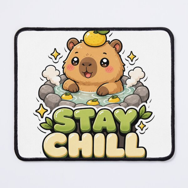 Item preview, Stay Chill Capybara at Onsen Kawaii designed and sold by BoosterShop.