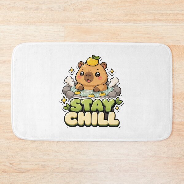 Item preview, Stay Chill Capybara at Onsen Kawaii designed and sold by BoosterShop.