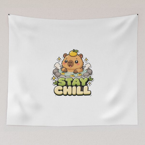 Item preview, Stay Chill Capybara at Onsen Kawaii designed and sold by BoosterShop.