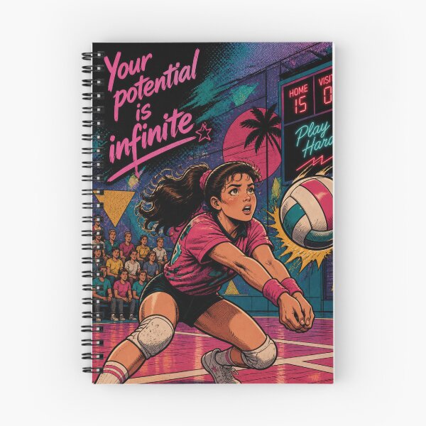 Item preview, Your Potential is Infinite – Retro 80s Volleyball Comic Art designed and sold by reflejoentinta.