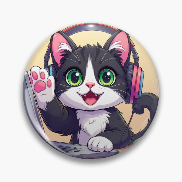 Item preview, Cute Black Cat Working from Home on Laptop Remote Worker Sticker designed and sold by OksArtStudio.