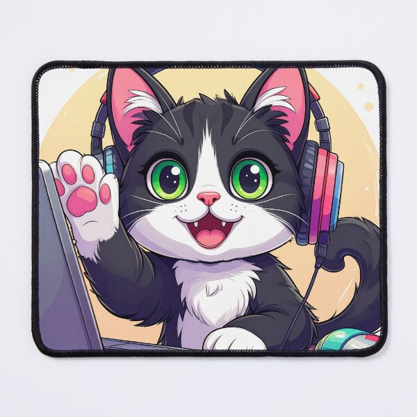 Item preview, Cute Black Cat Working from Home on Laptop Remote Worker Sticker designed and sold by OksArtStudio.