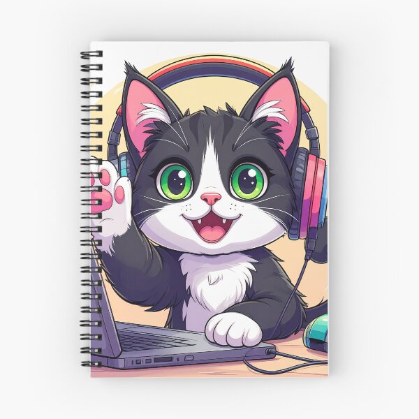 Item preview, Cute Black Cat Working from Home on Laptop Remote Worker Sticker designed and sold by OksArtStudio.