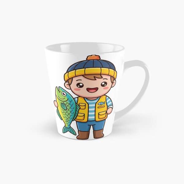 Item preview, Cute Angler Boy with Fish Kawaii designed and sold by BoosterShop.