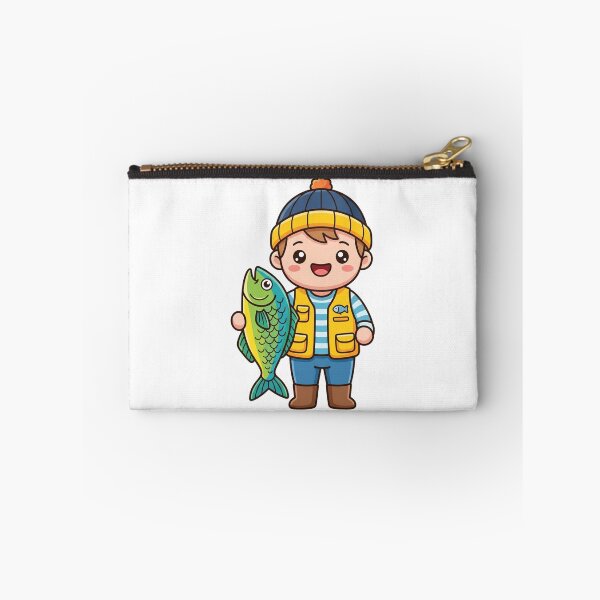 Item preview, Cute Angler Boy with Fish Kawaii designed and sold by BoosterShop.