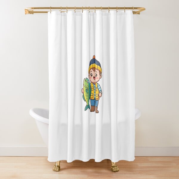 Item preview, Cute Angler Boy with Fish Kawaii designed and sold by BoosterShop.