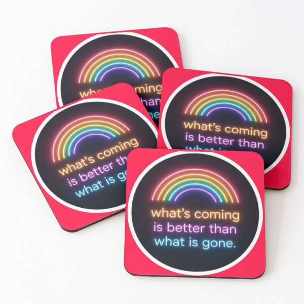 Item preview, Whats Coming Is Better Than What Is Gone Neon Rainbow - Sticker designed and sold by Scro-Ciob-Shop.