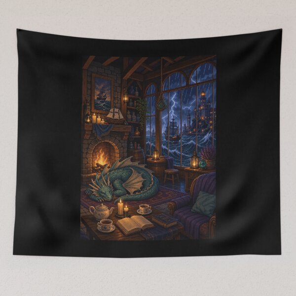 Item preview, Stormhaven Library and the Sleeping Sea Dragon  designed and sold by Sketchlegacy.