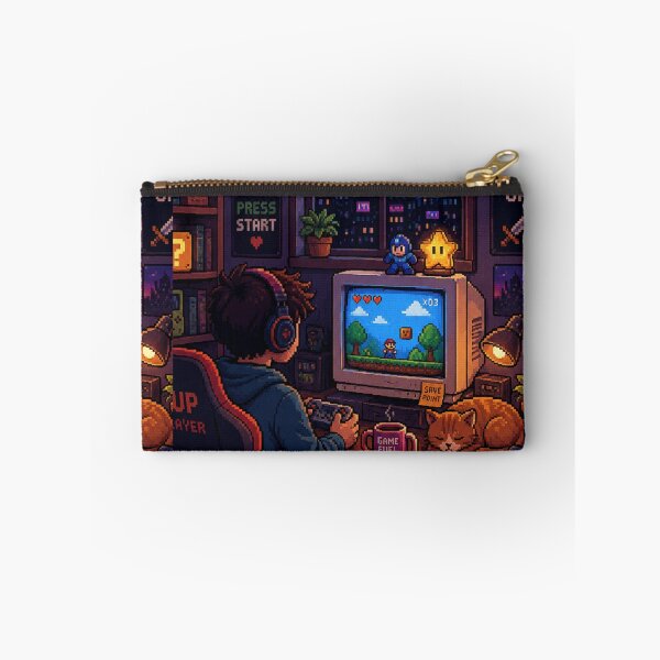 Item preview, Retro Pixel Art Gamer Room - Cozy Gaming Setup with Cat - Nostalgic 8-Bit Gaming Aesthetic designed and sold by LuxeBuzz.