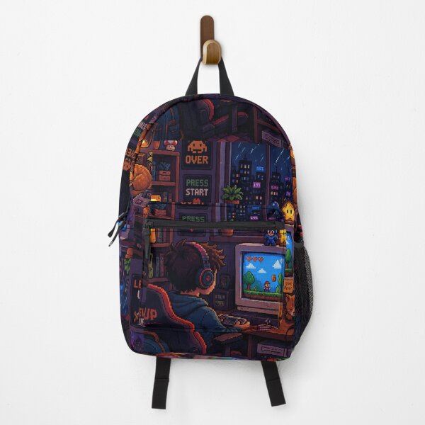 Item preview, Retro Pixel Art Gamer Room - Cozy Gaming Setup with Cat - Nostalgic 8-Bit Gaming Aesthetic designed and sold by LuxeBuzz.