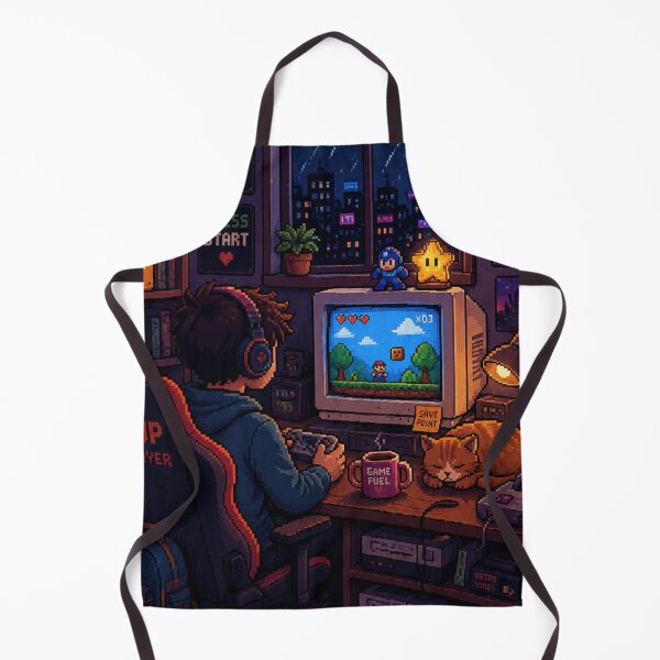 Item preview, Retro Pixel Art Gamer Room - Cozy Gaming Setup with Cat - Nostalgic 8-Bit Gaming Aesthetic designed and sold by LuxeBuzz.