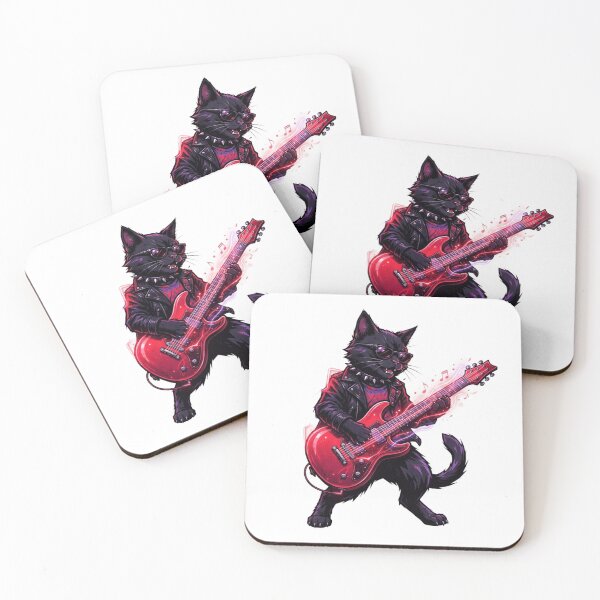 Item preview, Cat Playing Electric Guitar designed and sold by MoonSoul Studio.