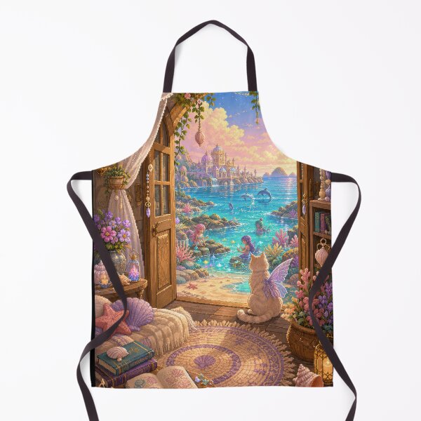Item preview, Winged Cat at the Enchanted Mermaid Cove designed and sold by Sketchlegacy.