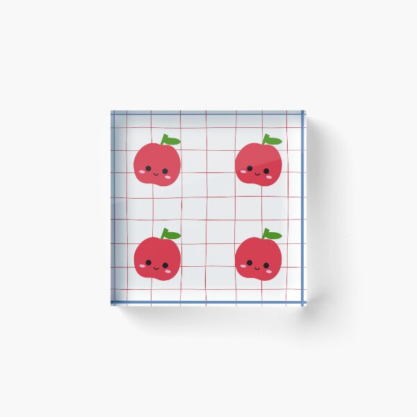 Item preview, Red Cute Kawaii Apple Pattern Grid Background Sweet Fruit Seamless Design designed and sold by Art IN Pack.