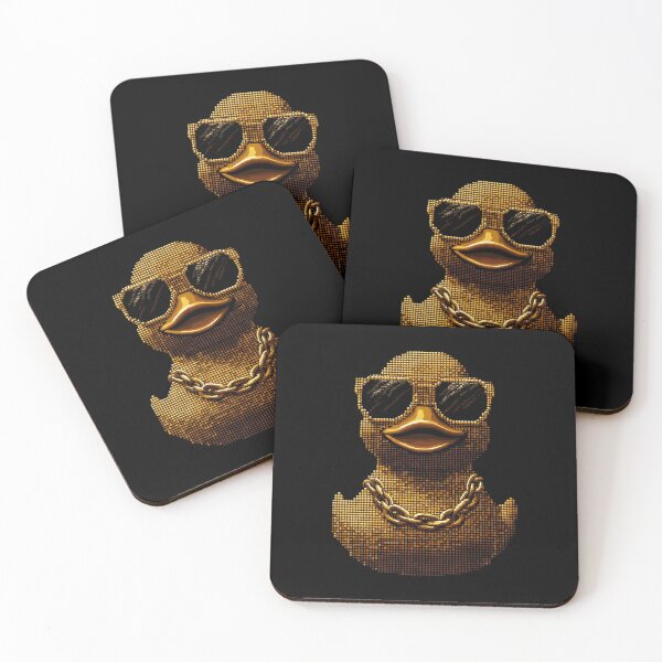Item preview, Golden Pixel Gangster Ducky designed and sold by ClubVacay.