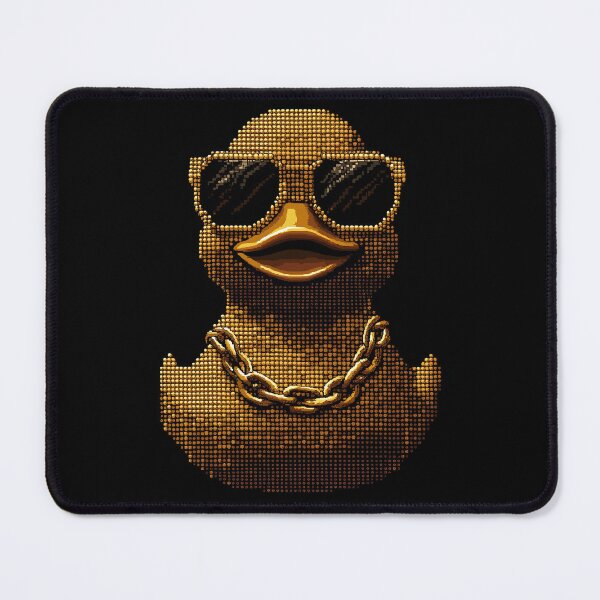 Item preview, Golden Pixel Gangster Ducky designed and sold by ClubVacay.