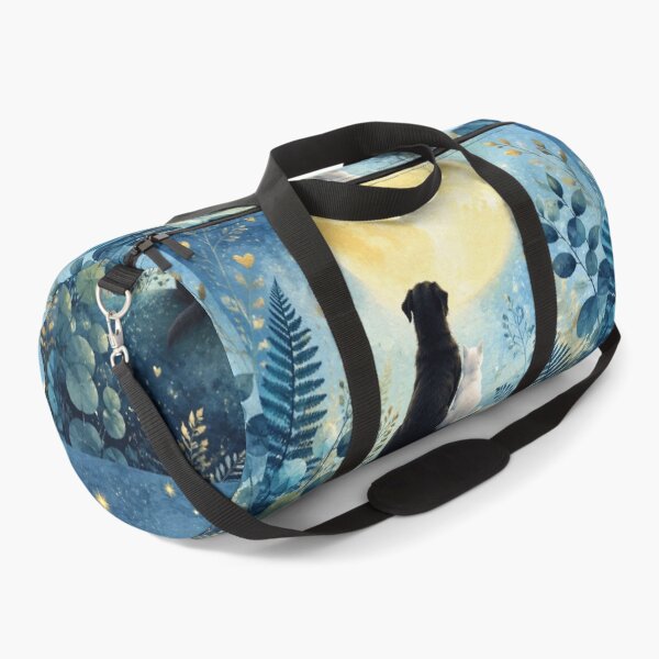 Item preview, Dog and Cat Under the Full Moon | Magical Watercolor Illustration Starry Night designed and sold by Natalia-Vlad.