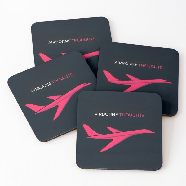 Item preview, Airborne Thoughts — Red Airplane Silhouette Dark Minimalist Jet Art designed and sold by WingLink.