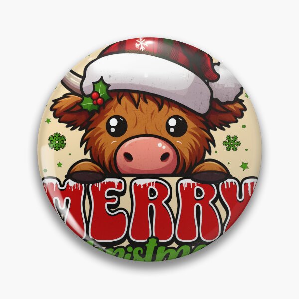 Item preview, Merry Christmas Highland Cow Sweet Christmas Cow designed and sold by BoosterShop.