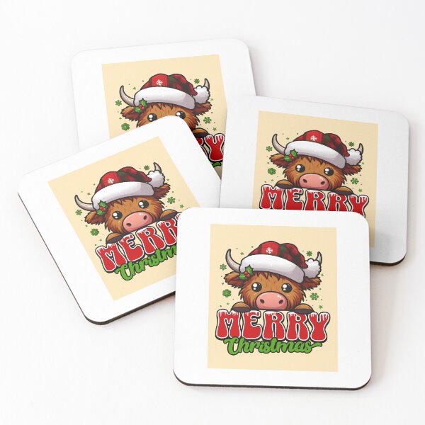 Item preview, Merry Christmas Highland Cow Sweet Christmas Cow designed and sold by BoosterShop.