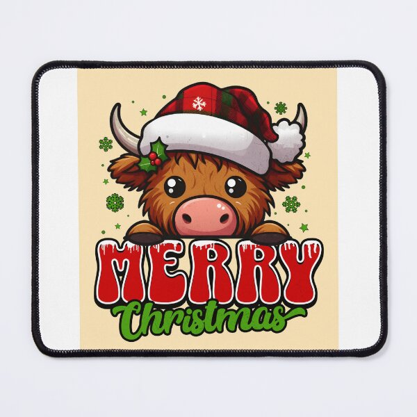 Item preview, Merry Christmas Highland Cow Sweet Christmas Cow designed and sold by BoosterShop.