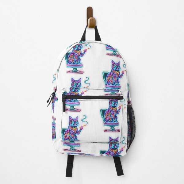 Item preview, Neon Cat Lounge Sticker Design designed and sold by Snurly.