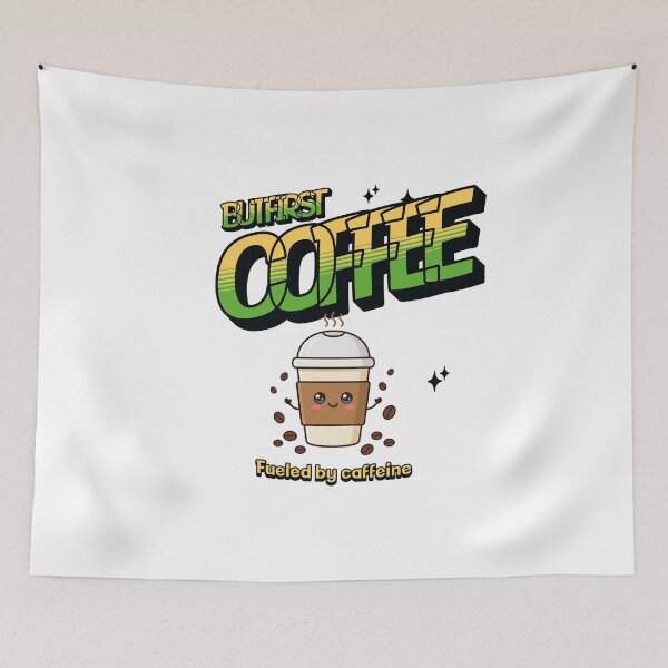 Item preview, But First Coffee — Fueled by Caffeine — Kawaii coffee mug statement designed and sold by BoosterShop.
