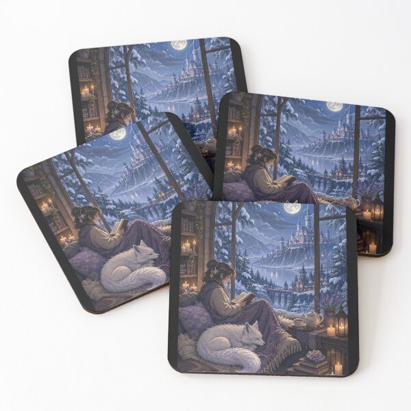 Item preview, Moonlit Reading with the Snow Fox  designed and sold by Sketchlegacy.