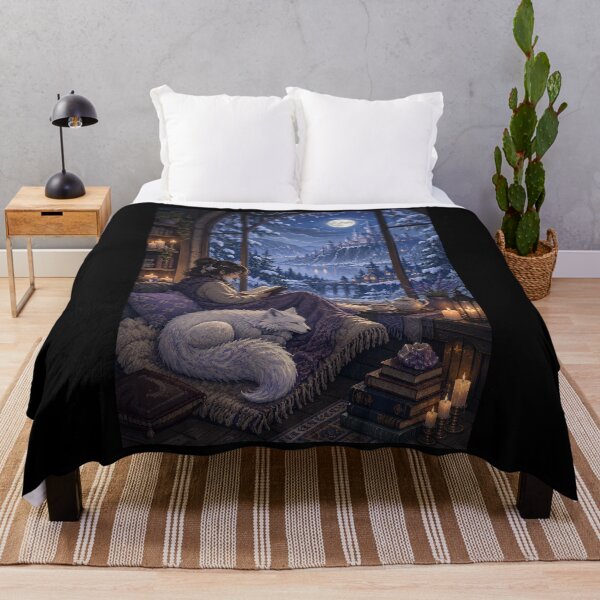 Item preview, Moonlit Reading with the Snow Fox designed and sold by Sketchlegacy.