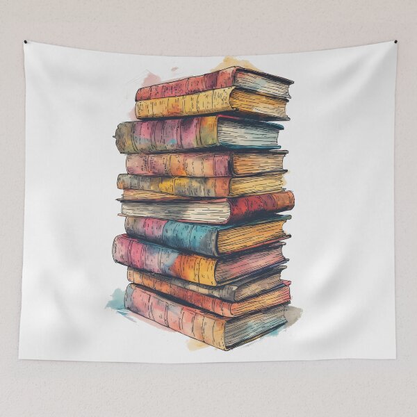 Item preview, Stacks of old books, a journey through knowledge designed and sold by Mianku | Für das Leben.