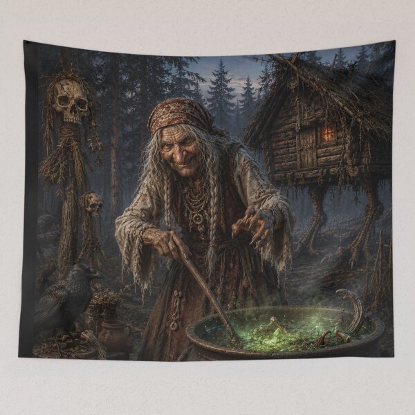 Item preview, Baba Yaga Line Art – Slavic Folklore Witch designed and sold by Elektra9.
