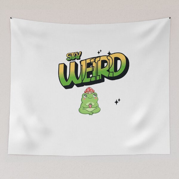 Item preview, Stay Weird Frog — Cute Kawaii frog with mushroom hat for outsiders designed and sold by BoosterShop.