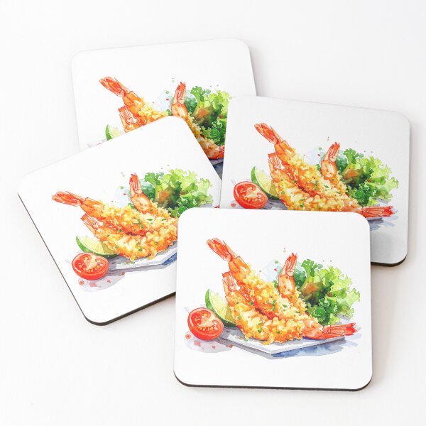 Item preview, Japanese Crispy Shrimp Tempura Watercolor designed and sold by BetweenForms.