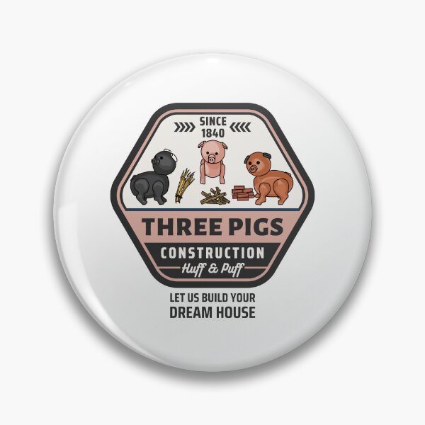 Item preview, Three Pigs Construction Company Logo designed and sold by Unhinged Heather.