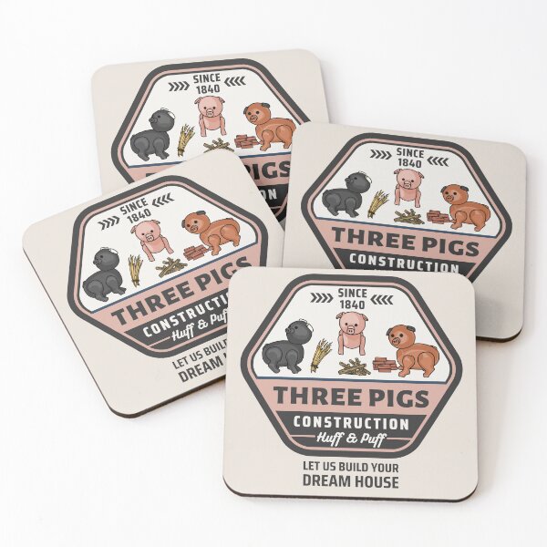 Item preview, Three Pigs Construction Company Logo designed and sold by Unhinged Heather.