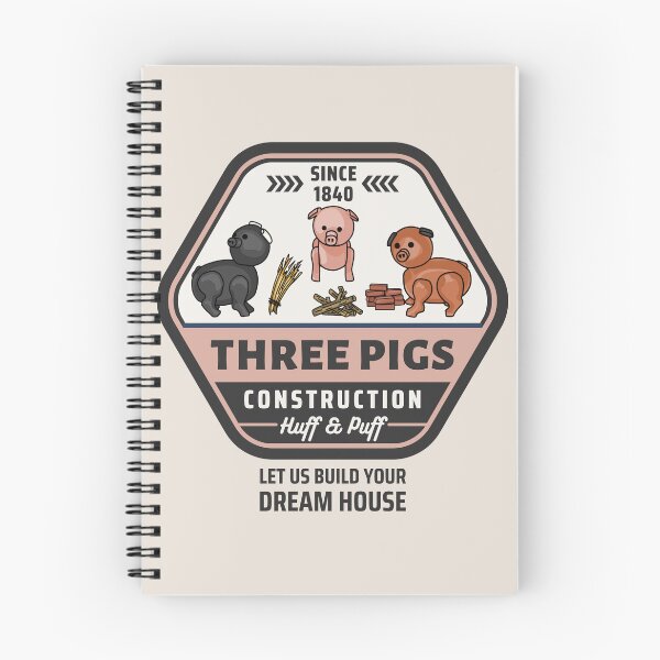 Item preview, Three Pigs Construction Company Logo designed and sold by Unhinged Heather.
