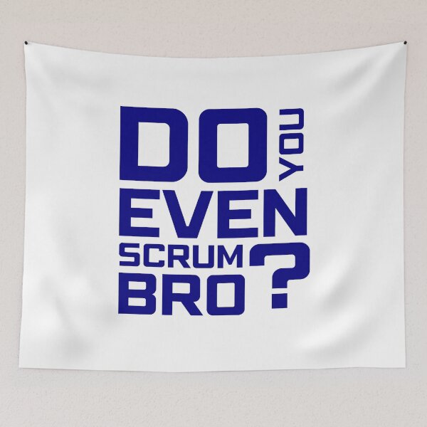 Item preview, Funny Scrum Master - Do You Even Scrum Bro Agile Tech - Blue and White Edition designed and sold by 3hornCreations.