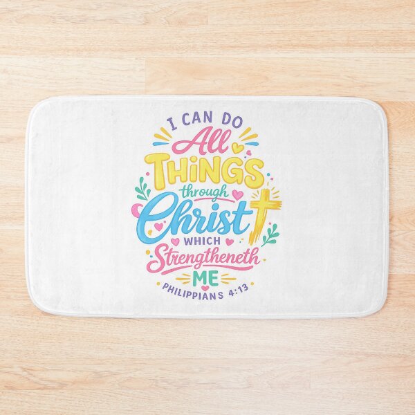 Item preview, I Can Do All Things Through Christ – Philippians 4:13 | Cute Pastel Christian Kids Typography designed and sold by StickyDelights.